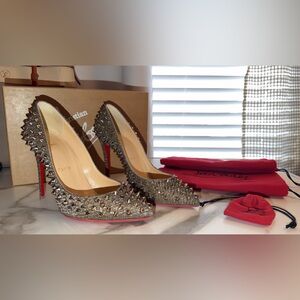Christian Louboutin Metallic Spiked Heels 36.5